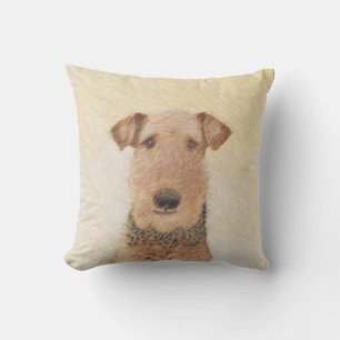 Airedale Terrier Schilderij - Mooie Originele Kuns Buitenkussen