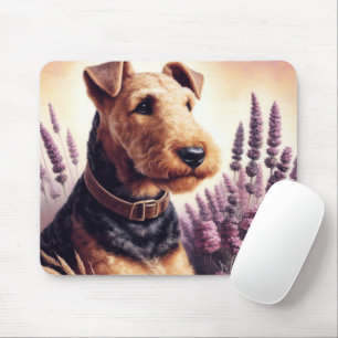 Airedale Terrier schilderij Muismat