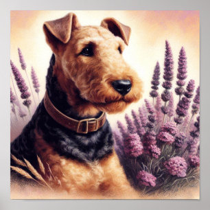  Airedale Terrier schilderij Poster