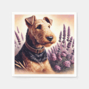  Airedale Terrier schilderij Servet