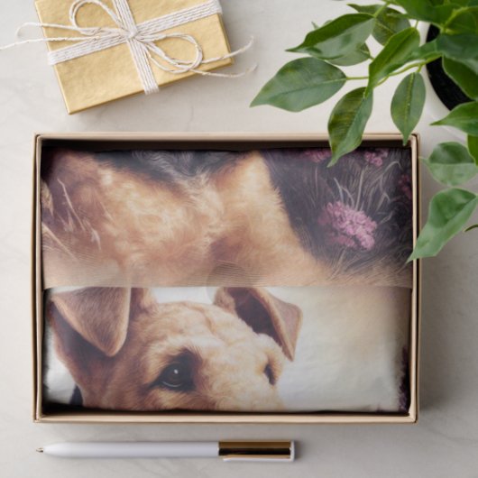 Airedale Terrier schilderij Tissuepapier (Geschenk)