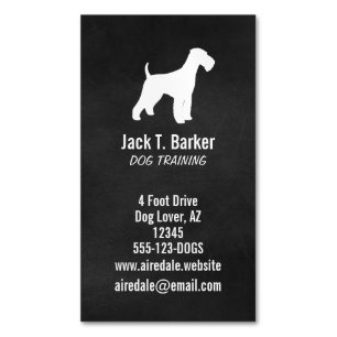 Airedale Terrier Silhouette Magnetisch Visitekaartje