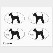 Airedale Terrier SIlhouette Ovale Sticker (Vel)