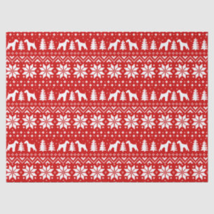 Airedale Terrier Silhouetten Kerstpatroon Tissuepapier