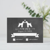 Airedale Terrier Silhouettes Mariage RSVP Réponse (Debout devant)