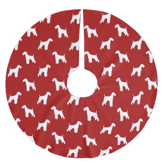 Airedale Terrier Silhouettes Pattern Kerstboom Rok (Voorkant)