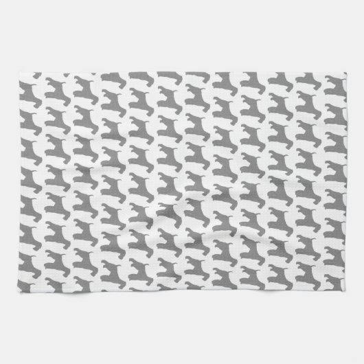 Airedale Terrier Silhouettes Pattern Theedoek (Horizontaal)