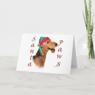 Airedale Terrier Sinterklaas Pooten Feestdagen Kaart