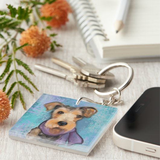 Airedale Terrier Sleutelhanger (Voorkant Rechts)
