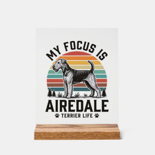 Airedale Terrier T-shirt Vintage Hondenliefhebber Acryl Bord