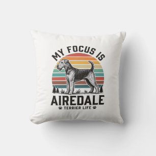 Airedale Terrier T-shirt Vintage Hondenliefhebber Kussen
