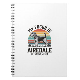 Airedale Terrier T-shirt Vintage Hondenliefhebber Notitieboek