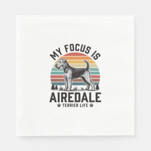 Airedale Terrier T-shirt Vintage Hondenliefhebber Servet