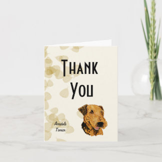 Airedale Terrier ~ Tan Leaves Design Bedankkaart