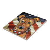 AIREDALE TERRIËR TEGELTJE (Zijkant)