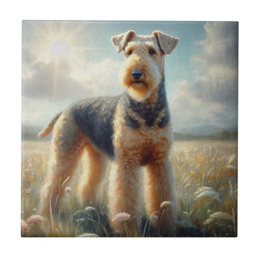 Airedale Terrier Tegeltje (Voorkant)