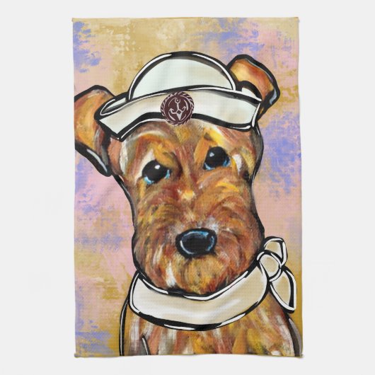 AIREDALE TERRIER THEEDOEK (Verticaal)