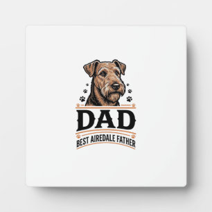 Airedale Terrier Vader Vintage Hond Vader T-shirt_ Fotoplaat