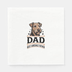 Airedale Terrier Vader Vintage Hond Vader T-shirt_ Servet