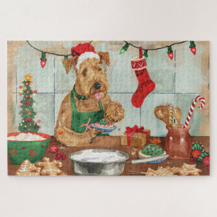 Airedale Terrier Vakantie Bakken: Feestelijke Kers Legpuzzel