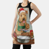 Airedale Terrier Vakantie Bakken: Feestelijke Kers Schort (Insitu)