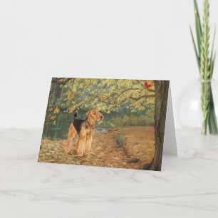 Airedale Terrier Vogels Kijken Kaart