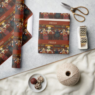 AIREDALE TERRIËR & VRIENDEN CADEAUPAPIER
