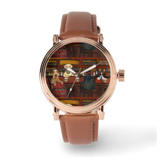 AIREDALE TERRIËR  & VRIENDEN       HORLOGE