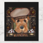 AIREDALE TERRIER WIJN ETIKET (Enkel label)