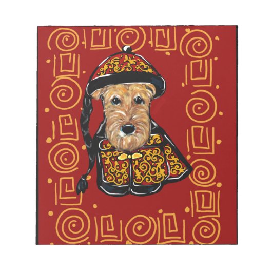 Airedale Terrier Year of the Dog Notitieblok (Voorkant)
