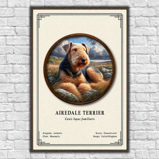 Airedale Terrier Zoology Series Poster