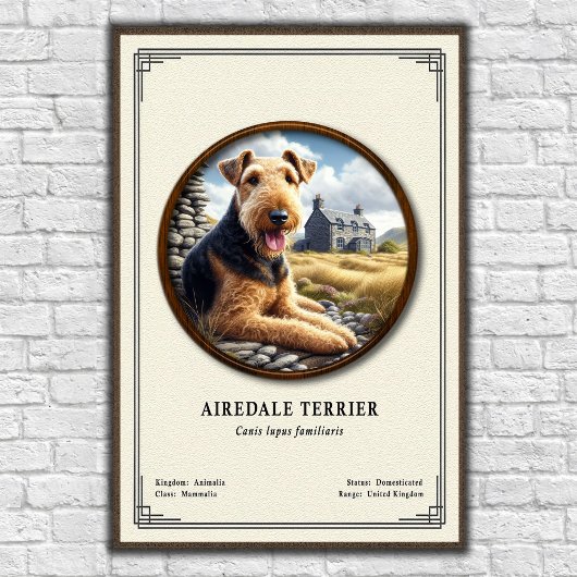 Airedale Terrier Zoology Series Poster