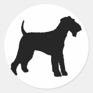 Airedale Terrier (zwart) Ronde Sticker