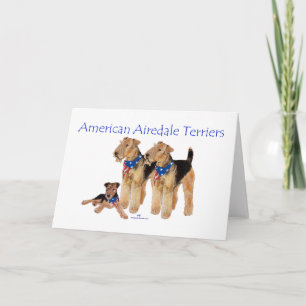 Airedale Terriers Amerikaanse Vlag Kaart