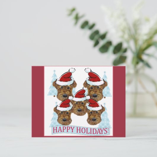 AIREDALE TERRIERS BRIEFKAART (Staand voorkant)