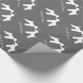 Airedale Terriers Bruiloft met aangepaste tekst Cadeaupapier (Hoek)