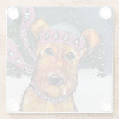 Airedale Terriers Glazen Onderzetter (Achterkant)