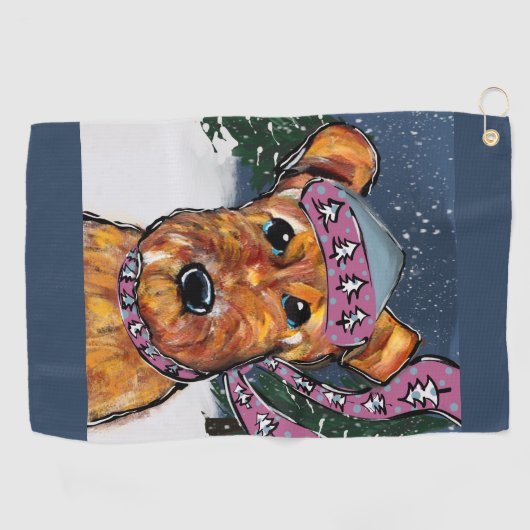 Airedale Terriers Golfhanddoek (Horizontaal)