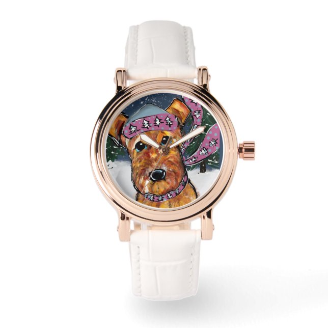 Airedale Terriers Horloge (Voorkant)