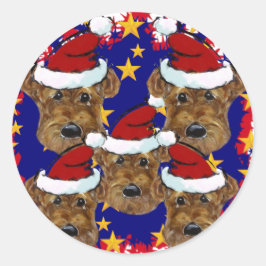 AIREDALE TERRIERS RONDE STICKER