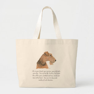 Airedale, Welsh, Lakeland Terrier Aandenken Grote Tote Bag
