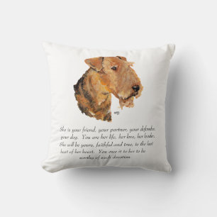 Airedale, Welsh, Lakeland Terrier Aandenken Kussen