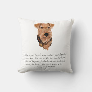 Airedale, Welsh, Lakeland Terrier Keepslag Kussen