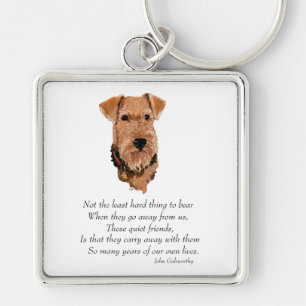 Airedale, Welsh, Lakeland Terrier Keepslag Sleutelhanger