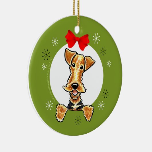 Airedale Welsh Terrier kerst Klassisic Keramisch Ornament (Rechts)
