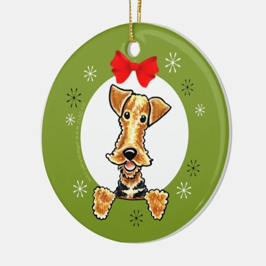 Airedale Welsh Terrier kerst Klassisic Keramisch Ornament (Links)