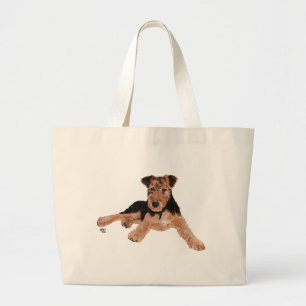 Airedale / Welsh Terrier Puppy wordt: Airedale / W Grote Tote Bag
