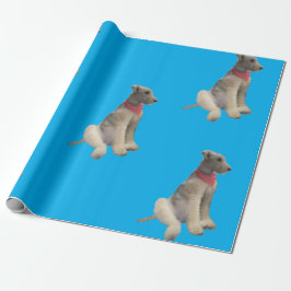 Airedale Wrapping Paper Blue Cadeaupapier