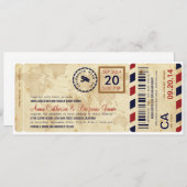 Airline Boarding Pass Ticket Weddenschap Kaart (Voorkant / Achterkant)