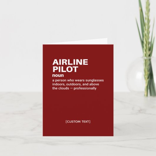 Airline Pilot Humor Definition Kaart (Voorkant)